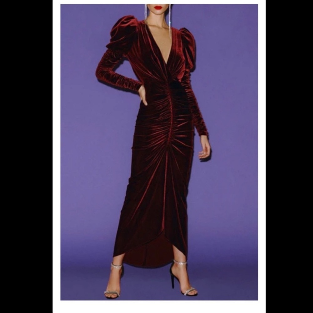 NWOT Ronny Kobo Alicia Crushed Velvet Midi Dress, size Medium